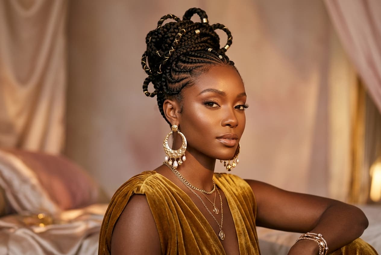 Premium artistic custom signature braids updo